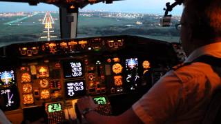 Boeing 767300 Cockpit Landing in Rome Fiumicino FCO [upl. by Palmira]