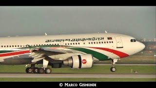 Biman Bangladesh Airbus A310 S2 ADK landing at Rome Fiumicino Airport [upl. by Bob876]