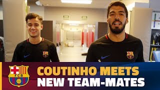 Philippe Coutinho meets his new teammates [upl. by Anma]