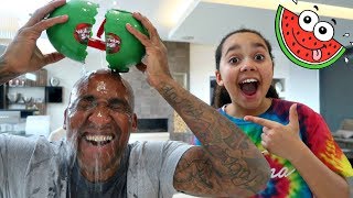 EXPLODING WATERMELON SMASH Toy Challenge Game  Pikmi Pops Lollipops  Toys AndMe [upl. by Roath]