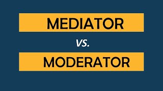 Difference between Mediator and Moderator [upl. by Aillimat]