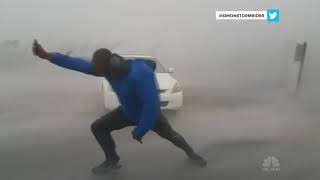 Storm Chaser Battles Hurricane Irma’s Powerful Winds  NBC News [upl. by Mharg759]