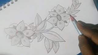 How to draw flower design pencil sketch  Flower drawing [upl. by Iad437]