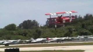 Severe Crosswind landings in Fokker replica triplane [upl. by Artekal110]