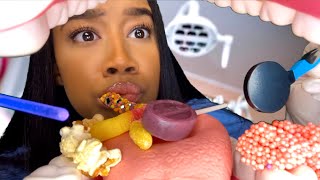 ASMR Dentist Cleans Your Teeth and Eats The Candy amp Snacks Out Of It 🦷🍫 ASMR Dentist Roleplay [upl. by Ameerahs]