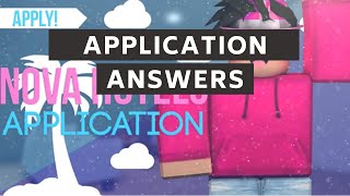 Nova Hotels Application Answers 2020  ROBLOX [upl. by Nemzaj378]