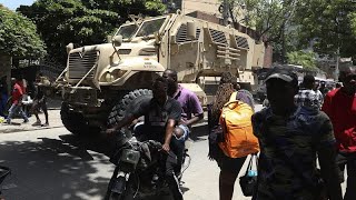 Haiti Kenyan police officers join local forces in reconnaissance tour of capital [upl. by Samohtnhoj]