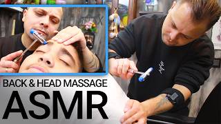 ASMR SLEEP MASSAGE  BACK Massage amp HEAD Massage In Real Barber Shop [upl. by Eked903]