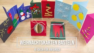 Originelle Weihnachtskarten selber basteln  10 einfache Anleitungen [upl. by Jabe]