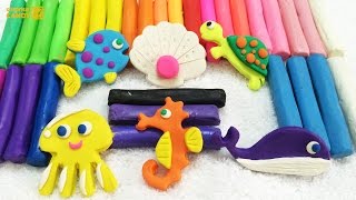 Plasticine Modelling Clay and Learn The name of Animals Under Water World Fun and Creative [upl. by Rimidalg744]