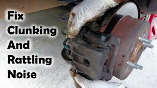 Fix Wheel End Rattling Noise  Clunking noise over rough roads  Easy brake service [upl. by Naux88]