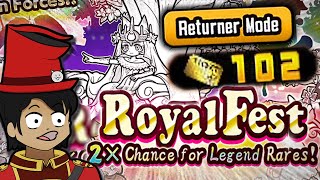 Rolling My 1st LEGEND RARE in ROYALFEST  RETURNER Battle Cats [upl. by Imelda172]