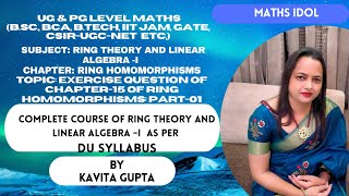 Lec20 solutions for Chapter 15  Ring homomorphisms  Part01 [upl. by Brazee]