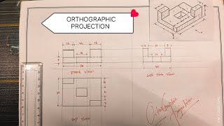 ORTHOGRAPHIC PROJECTION IN ENGINEERING DRAWING [upl. by Eniaral]