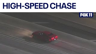 Police chase suspect breaks 100 mph on 10 Freeway [upl. by Franzen]