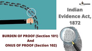 Burden of Proof  Onus of Proof  Section 101 and 102 Indian Evidence Act 1872 [upl. by Dorri]