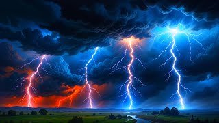 Fall into Quality Sleep Instantly with HEAVY RAINFALL amp CONTINUOUS THUNDER Sounds｜DARK SCREEN [upl. by Odnolor]