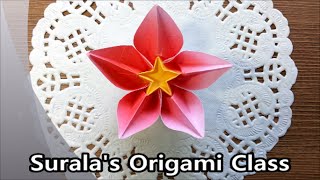 Origami  Carambola Star Fruit  종이접기  카람볼라 스타후르츠 [upl. by Rednael]