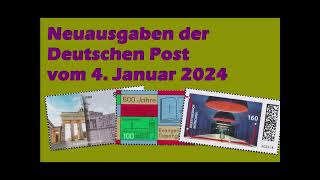 Neu im Album BriefmarkenNeuausgaben der Deutschen Post 0124  Deutsche Post new stamps January 24 [upl. by Atsirk]