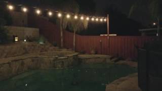 Outdoor LED stringlights on at night [upl. by Leuneb481]