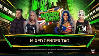 LIV Morgan amp Dominik Mysterio Vs Zelina Vega amp Rey Mysterio  Mix Tag Match At Mitb  WWE 2k24 [upl. by Given]