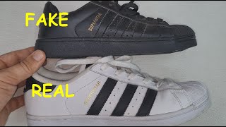 Adidas superstar real vs fake How to spot original Adidas superstar sneakers in 2022 [upl. by Alasteir]