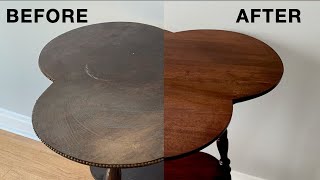 Refinishing a Vintage Table with French Polish  a Fixing Furniture Restoration Project [upl. by Aseela]