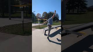 FS noseslide battle down hubba ledge Oconomowoc Wisconsin Skateparkoconomowoc skateboardingfun [upl. by Reginald]