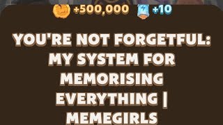 Memefi Video Code today  YOURE NOT FORGETFUL MY SYSTEM FOR MEMORISING EVERYTHING  MEMEFI [upl. by Llemmart]