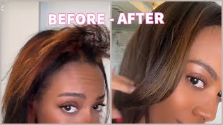 how to TONE ORANGE bleached hair [upl. by Ihcekn]