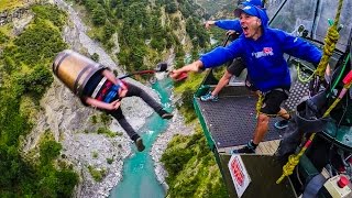 Bungy Jumping Party Behind The Scenes in New Zealand [upl. by Macario]