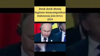 Detik detik Menlu Sugiono menyampaikan Indonesia join brics 2024 [upl. by Strait524]