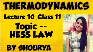 HESS LAW  Lecture 10  Thermodynamics  Class 11  jee neet [upl. by Vacuva]