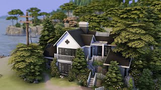 Windenburg Oceanfront Family House  The Sims 4 Base Game  Speed Build with Ambient Sounds  No CC [upl. by Ailasor]