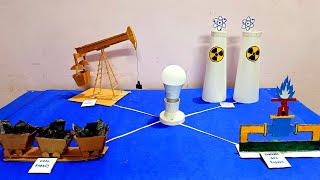 Non renewable energy sources model  Types of Non renewable Energy Science project [upl. by Kela]