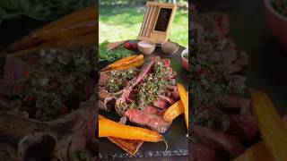 Outdoor Cooking  Perfect Juicy Steak Recipe 🥩🔥 food [upl. by Latoyia]