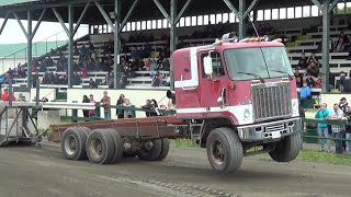 Semi Truck Pulling Wheelie 2016 [upl. by Yanrahs]