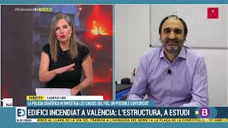 Conseqüències incendi edifici del Campanar València  Entrevista a Els Dematins dIB3  26022024 [upl. by Necaj]