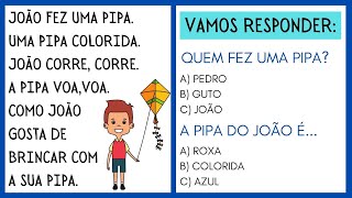 Textos Curtos para Aprender a Ler  Interpretação de Texto para 1° e 2° Anos  Leitura Anos Iniciais [upl. by Maisel]