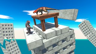 EPIC TABLE BATTLE in the BUILDING CITY  Animal Revolt Battle Simulator [upl. by Eenoj]