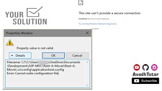 Property value is Not valid in ASP NET  This site can’t provide a secure connection in ASP NET [upl. by Mraz]