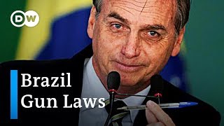 Brazil eases gun restriction laws  DW News [upl. by Oribella853]