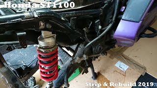 ST1100 Pan European 2019 Rebuild  Part 1 Rear end and swing arm removal Timelapse [upl. by Llenart703]