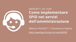 Come implementare SPID nei servizi dellamministrazione [upl. by Sad]