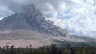 Pyroclastic flow on Sinabung volcano Indonesia 27 July 2015 [upl. by Umeko816]