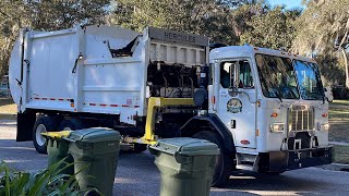 Leesburg Peterbilt EzPack Side Loader Garbage Truck [upl. by Corbin]