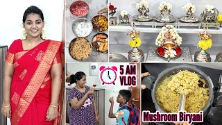 5 AM Routine  First Gomatha Pooja  Lunch Box Recipes  Karthikha Channel Friday Vlog [upl. by Callahan996]