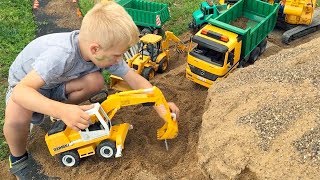 BRUDER Spielwaren  Children Toy EXCAVATOR road construction BRUDER CEMENT MIXER on Duty [upl. by Megen705]