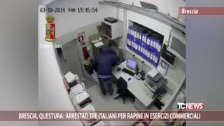 Brescia Questura arrestati tre italiani per rapine in esercizi commerciali [upl. by Seibold]