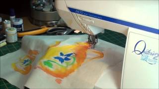 Free motion embroidery a simple project for a beginner [upl. by Relyuhcs]